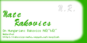 mate rakovics business card